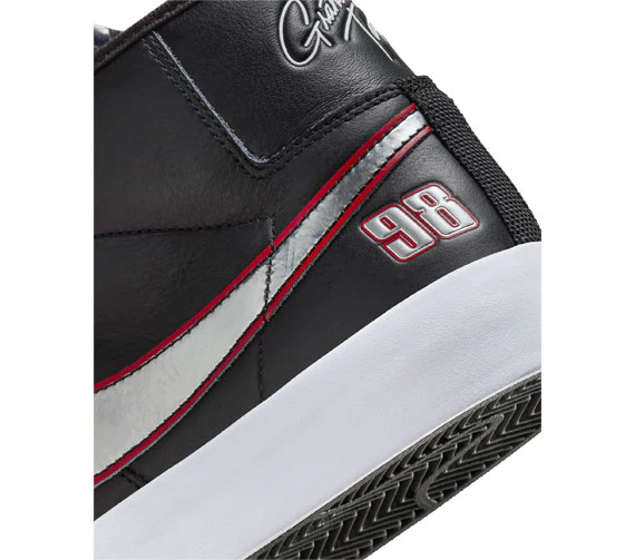 Nike Zoom Blazer Mid Pro GT - Black/Metallic Silver-Red - Image 3