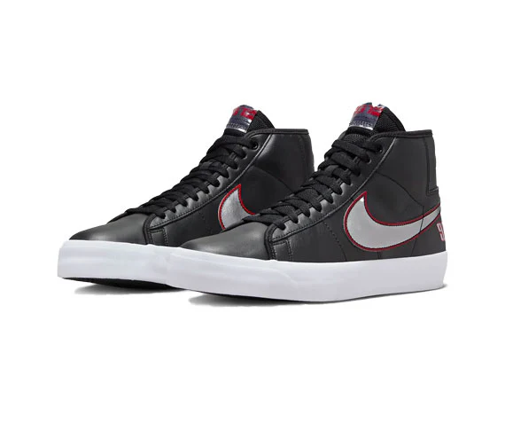 Nike Zoom Blazer Mid Pro GT - Black/Metallic Silver-Red - Image 4