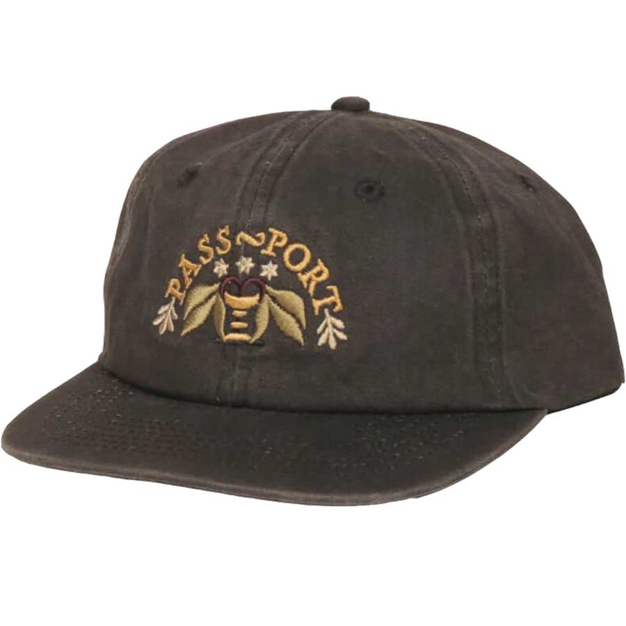 Passport Arched Embroidery Cap Black