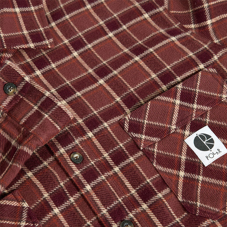 Polar Mike Long Sleeve Flannel Oxblood Check - Image 3