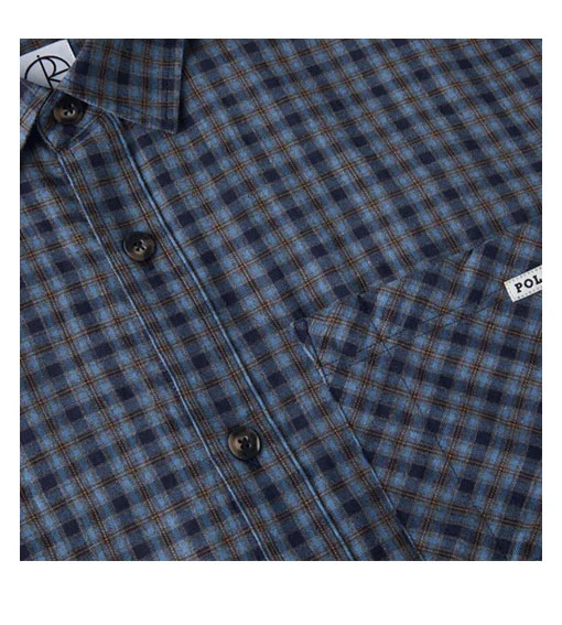 Polar Mitchell Flannel Button Shirt Blue Brown - Image 2
