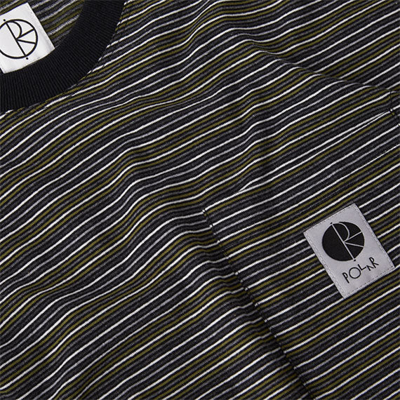 Polar Pocket Stripe T-Shirt Black/Green - Image 3