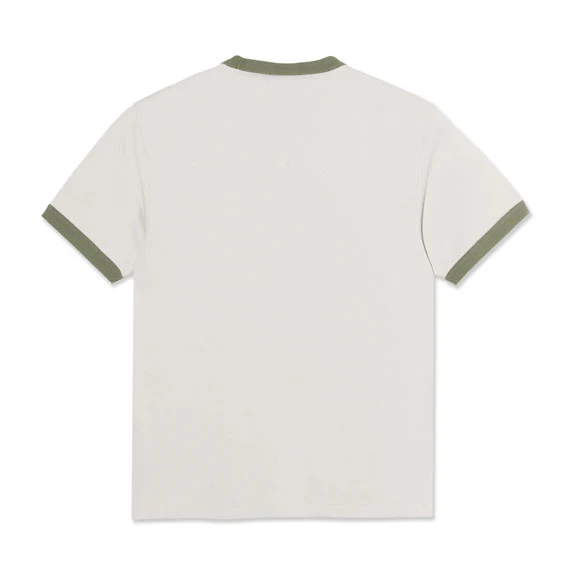 Polar Ringer T-Shirt Pale Taupe/Army Green - Image 2