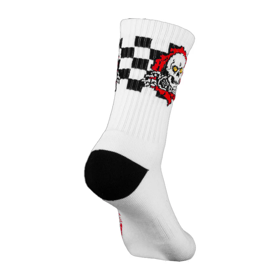 Powell Peralta Ripper Checker Stripes Socks Red Black - Image 2