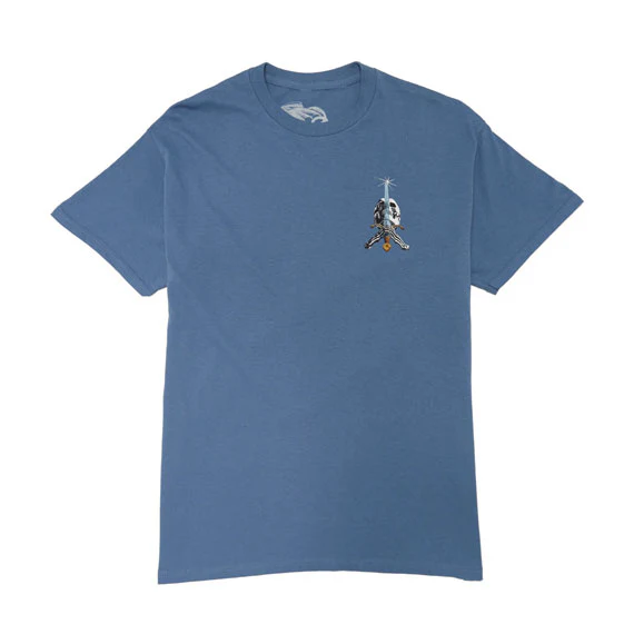Powell Peralta Skull & Sword T-Shirt Indigo Blue - Image 2