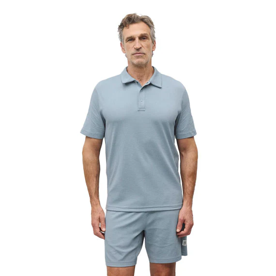 Reigning Champ Solotex Mesh Tiebreak Standard Polo Shirt Gulf - Image 2