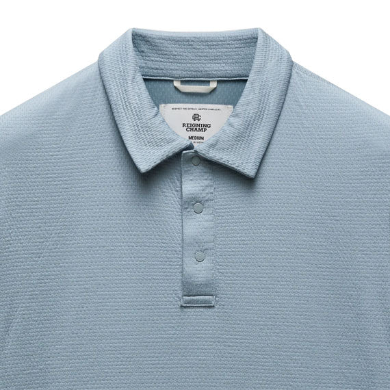 Reigning Champ Solotex Mesh Tiebreak Standard Polo Shirt Gulf - Image 4