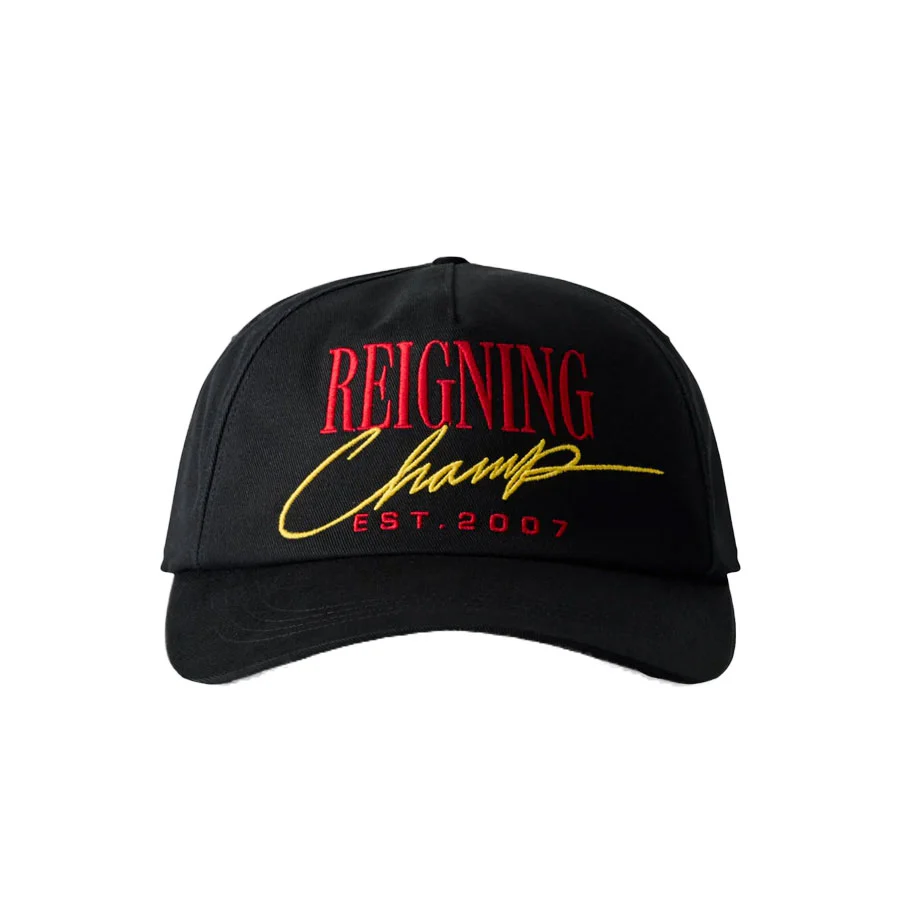 Reigning Champ Chino Twill 2007 Snapback Cap Black-Red - Image 2
