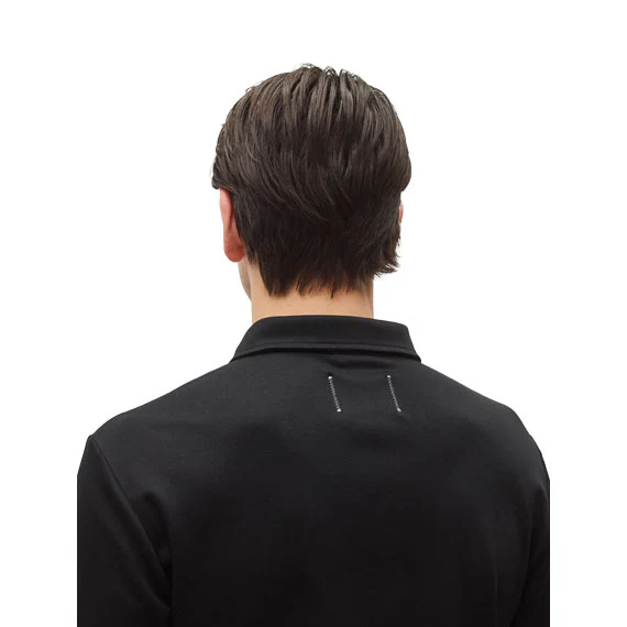 Reigning Champ Cotton Interlock Podium Standard Polo Black - Image 3