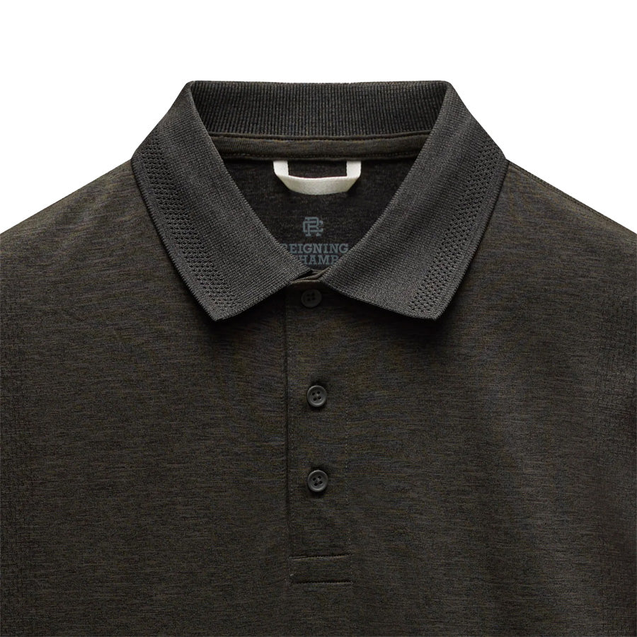 Reigning Champ Engineered Mesh Zone Polo Heather Graphite - Image 3