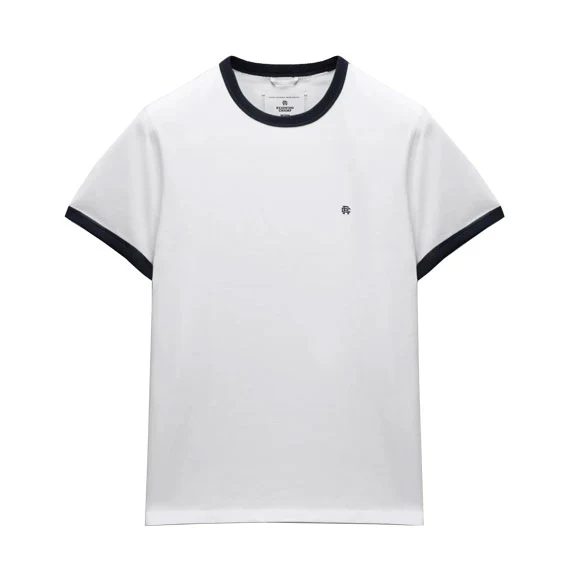 Reigning Champ Jersey Ringer Standard T-Shirt White/Navy