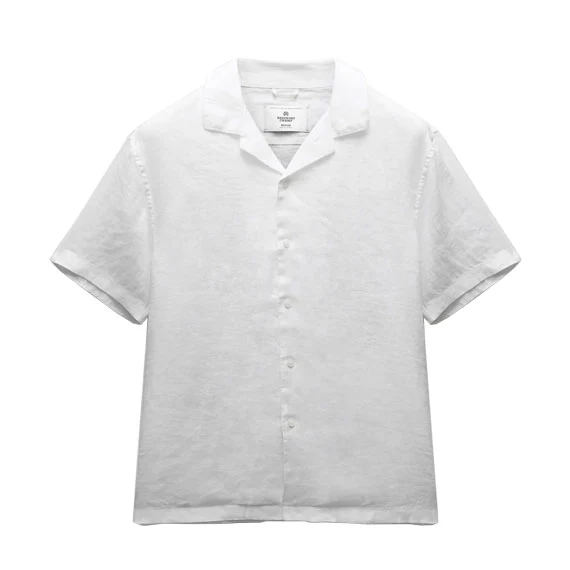 Reigning Champ Linen Retreat Relaxed Camp Button Shirt White