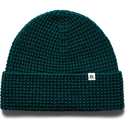Reigning Champ Merino Wool Waffle Beanie British Racing Green