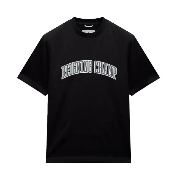 Reigning Champ Midweight Collegiate T-Shirt Black