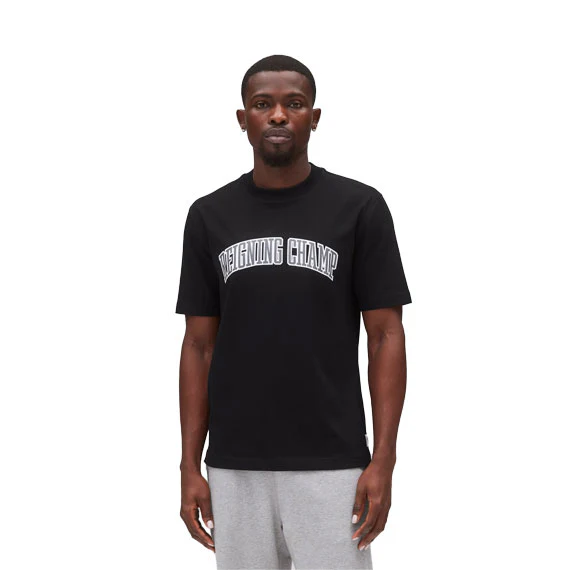 Reigning Champ Midweight Collegiate T-Shirt Black - Image 2