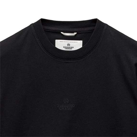 Reigning Champ Midweight Lock Up T-Shirt Black - Image 2
