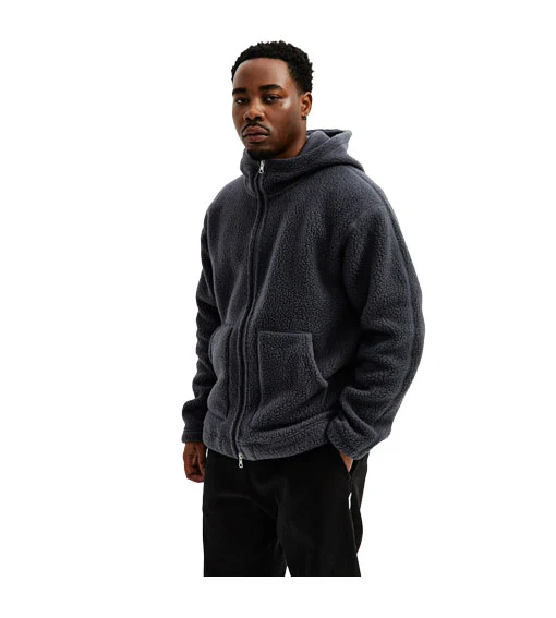 Reigning Champ Polartec Shearling Full Zip Hoody Midnight - Image 3