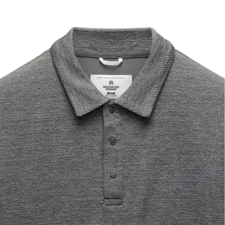 Reigning Champ Solotex Mesh Tiebreak Polo H.Carbon - Image 2