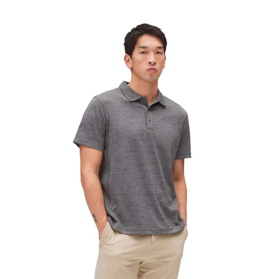 Reigning Champ Solotex Mesh Tiebreak Polo H.Carbon - Image 4