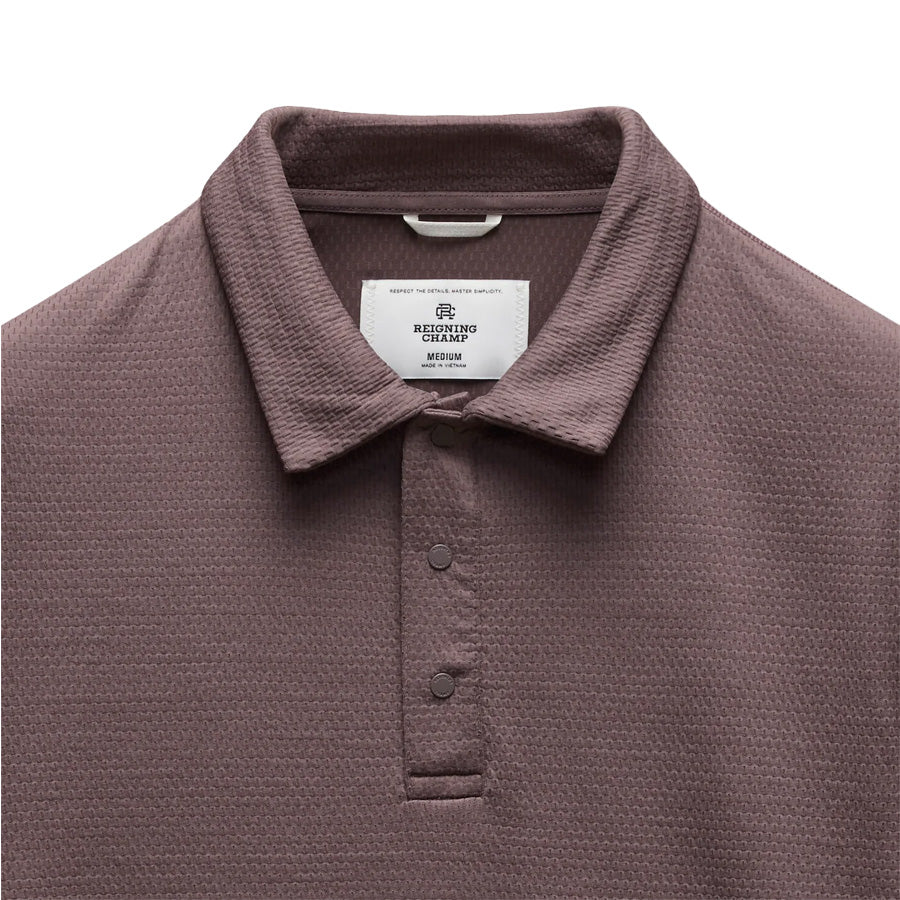 Reigning Champ Solotex Mesh Tiebreak Polo Shirt Mauve - Image 2