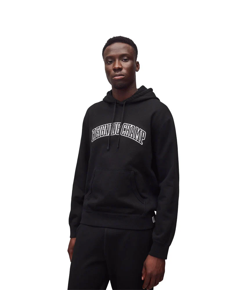 Reigning Champ Terry Collegiate Standard Hoodie Black - Image 2