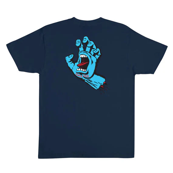 Santa Cruz Screaming Hand T-Shirt Navy/True Glow - Image 2