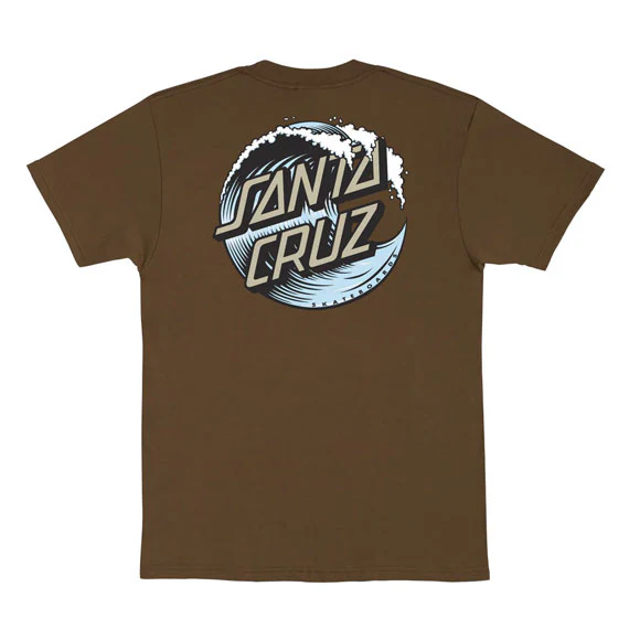 Santa Cruz Wave Dot T-Shirt Dark Chocolate/Light Blue