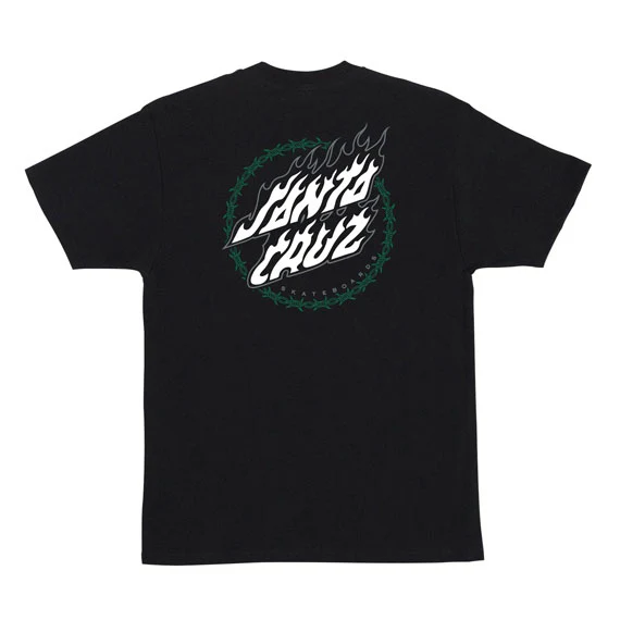 Santa Cruz Wired Flame Dot Crackle T-Shirt Black