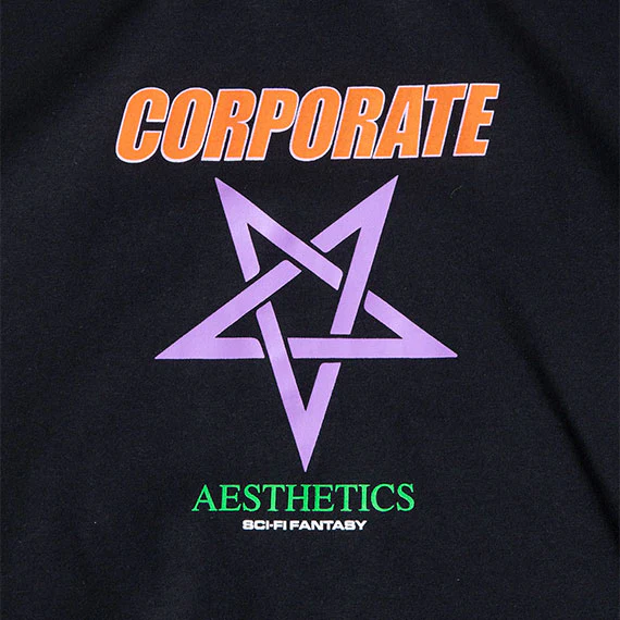 Sci-Fi Fantasy Corporate Aesthetics T-Shirt Black - Image 2
