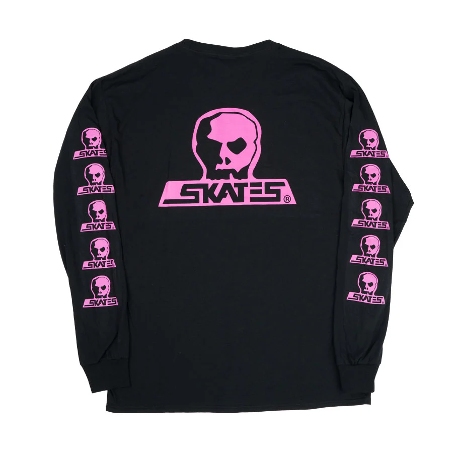 Skull Skates L/S T-Shirt Ink Pink - Black - Image 2
