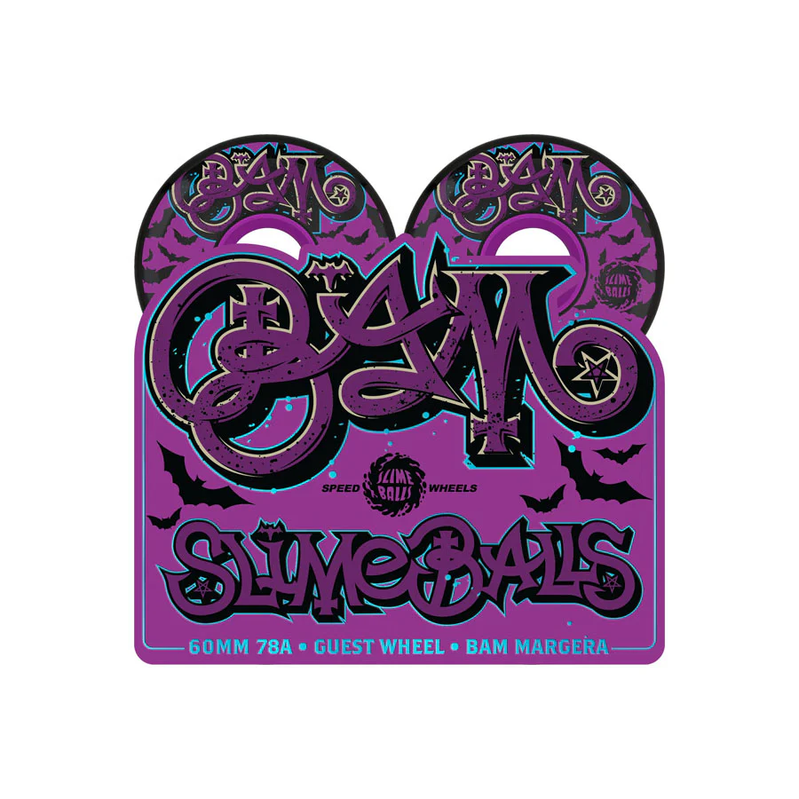 Slime Balls Bam Margera Guest OG Slime Black Wheels 78A 60mm - Image 3
