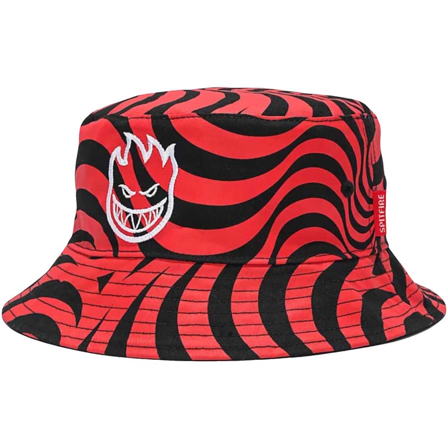 Spitfire Classic 87 Swirl Reversible Bucket Hat Black/Red - Image 2