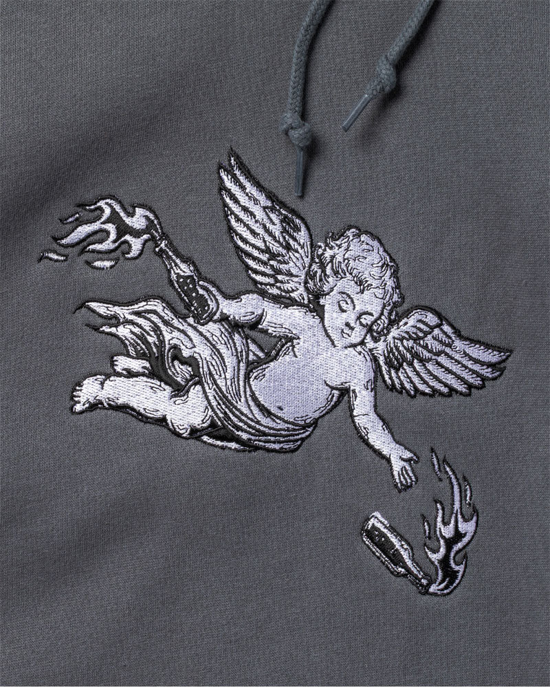 Spitfire Molotov Angel Embroidered Hoodie Charcoal - Image 2