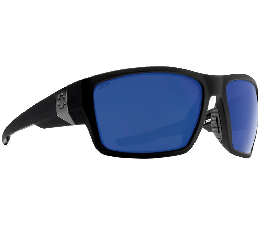 SPY Dirty Mo Tech Soft Matte Black Happy Dark Gray Green With Dark Blue Spectra Mirror