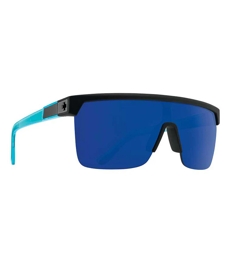 SPY Flynn 5050 Soft Matte Black Translucent Blue Happy Gray Green With Blue Spectra Mirror