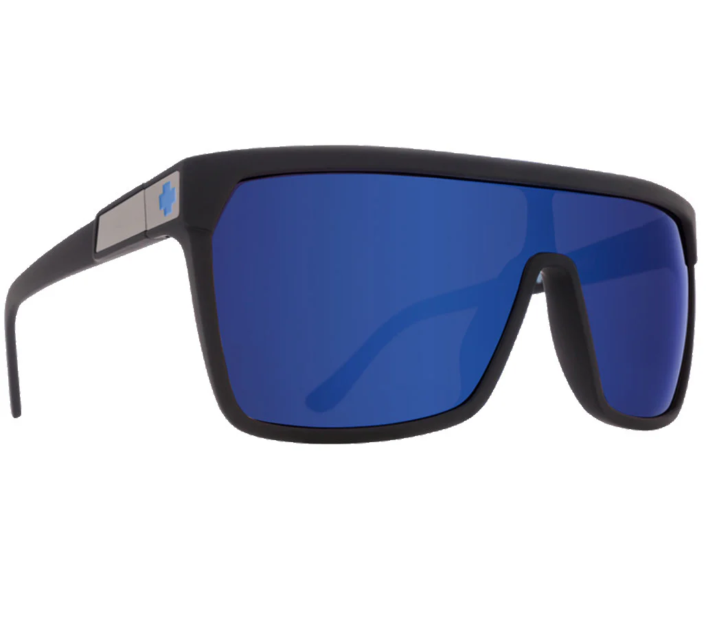SPY Flynn Soft Matte Black Happy Bronze With Dark Blue Spectra Mirror