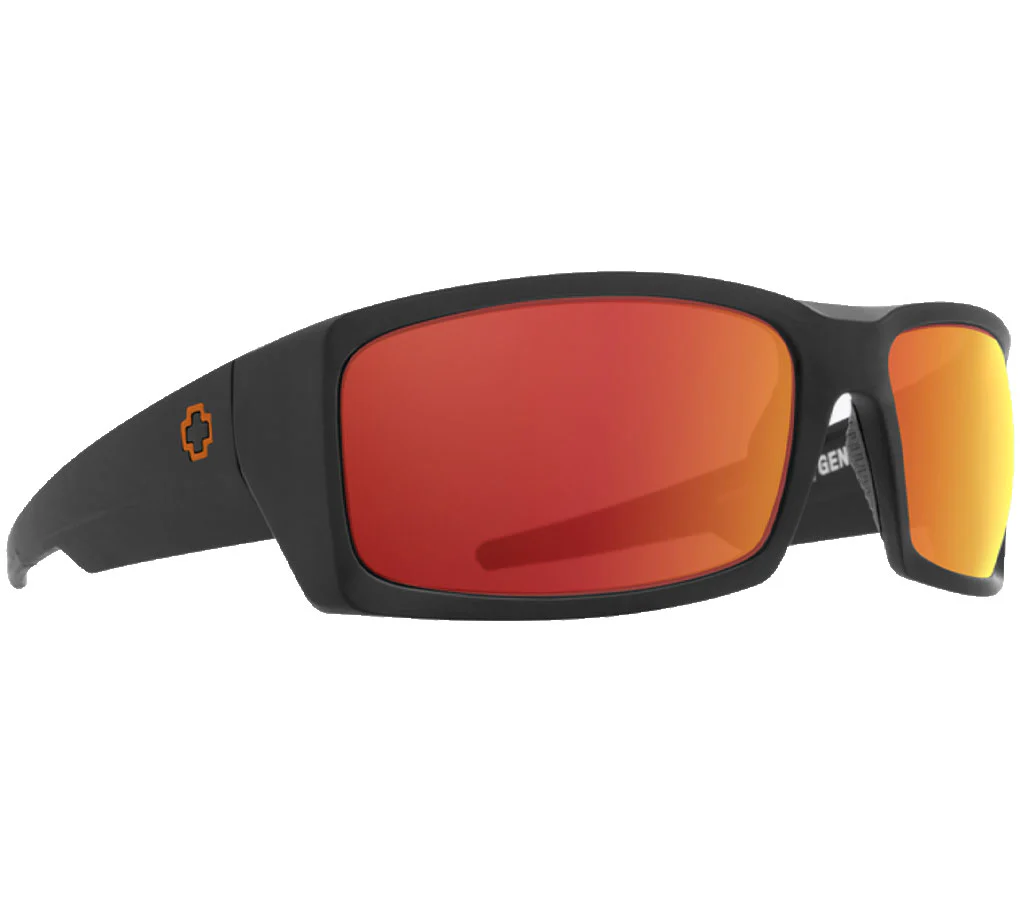 SPY General Dale Jr Matte Black Happy Gray Green With Orange Spectra Mirror