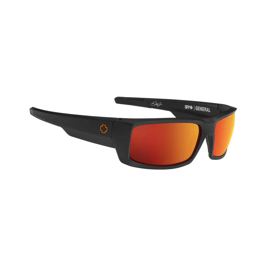 SPY General Dale Jr Matte Black Happy Gray Green With Orange Spectra Mirror - Image 4