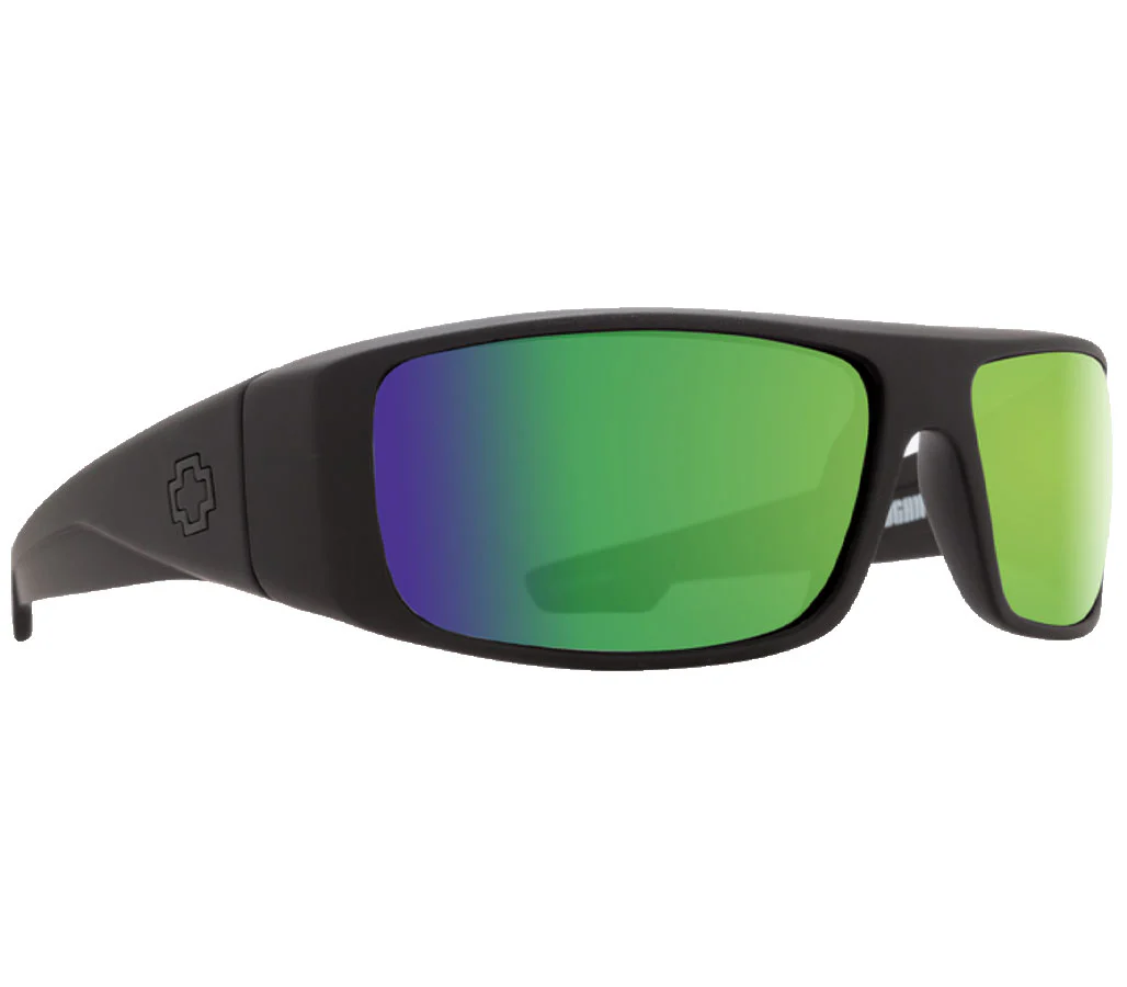 SPY Logan Matte Black Happy Bronze Polar With Green Spectra Mirror