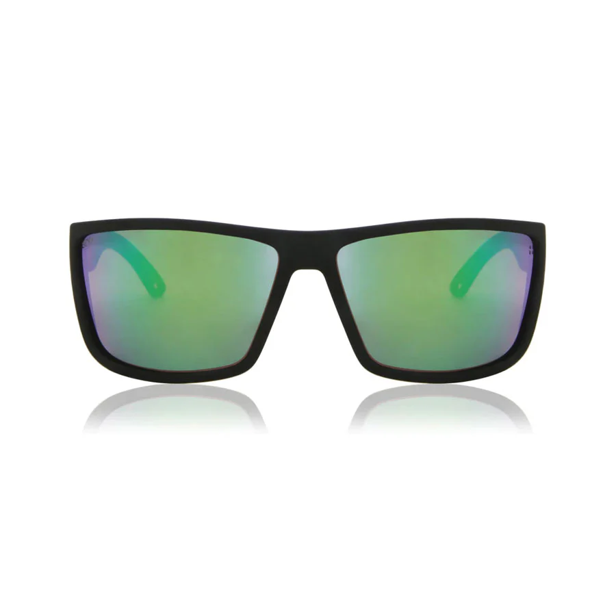 SPY Rocky Soft Matte Black Happy Bronze Polar With Green Spectra Mirror - Image 3