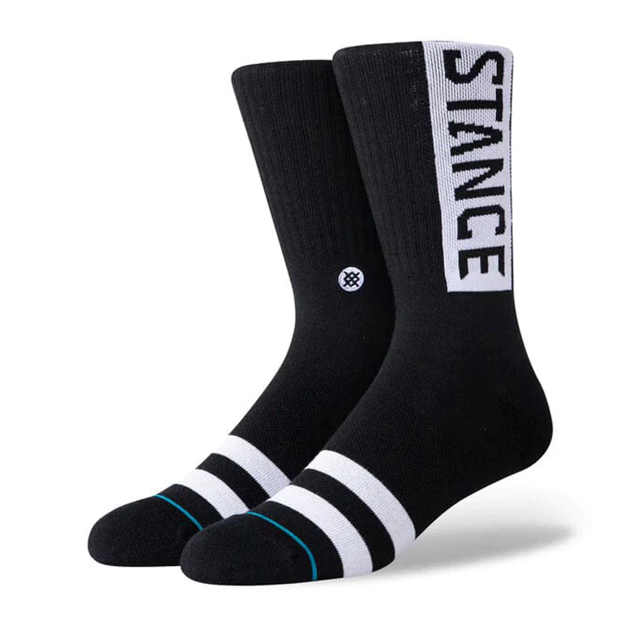 Stance Staples OG Crew Sock 3-Pack - Black/White - Image 2