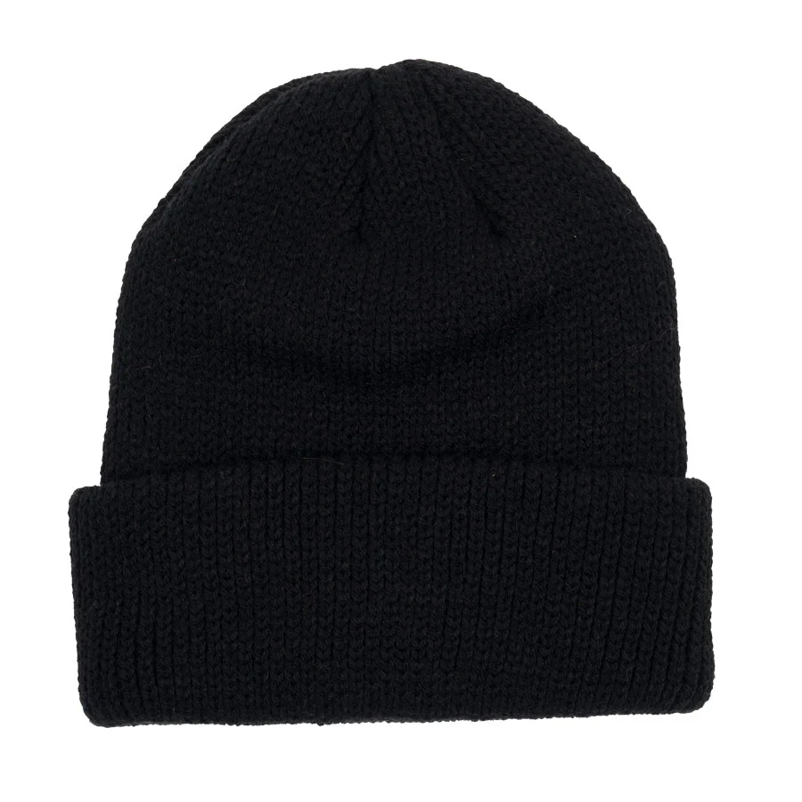 The Source Cuffed Leaf Label Beanie Omen Black - Image 2