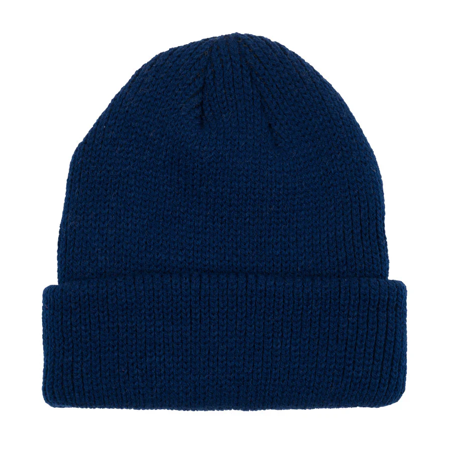 The Source Cuffed Leaf Label Beanie Sport Navy - Image 2