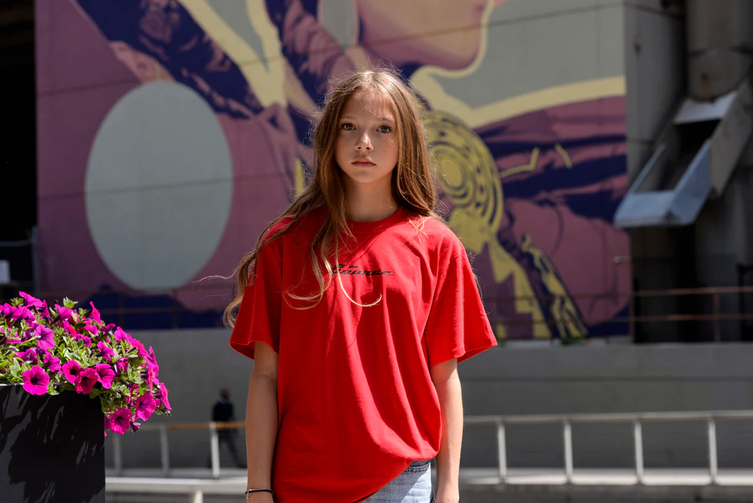 The Source Kids' Midway Script T-Shirt Red - Image 3