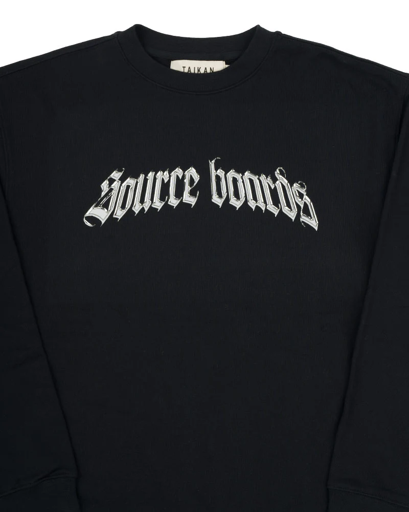 The Source Liquid Metal Crewneck Omen Black - Image 2