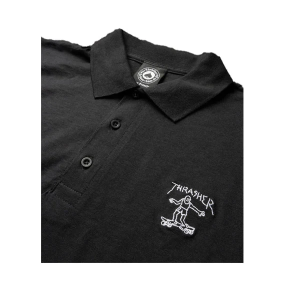 Thrasher Little Gonz Polo Shirt - Black - Image 2