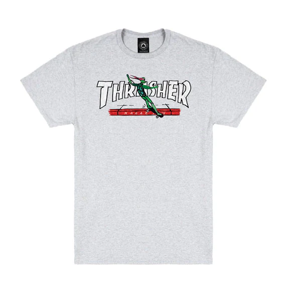 Thrasher Red Curb By Lsd Worldpeace T-Shirt Ash Grey