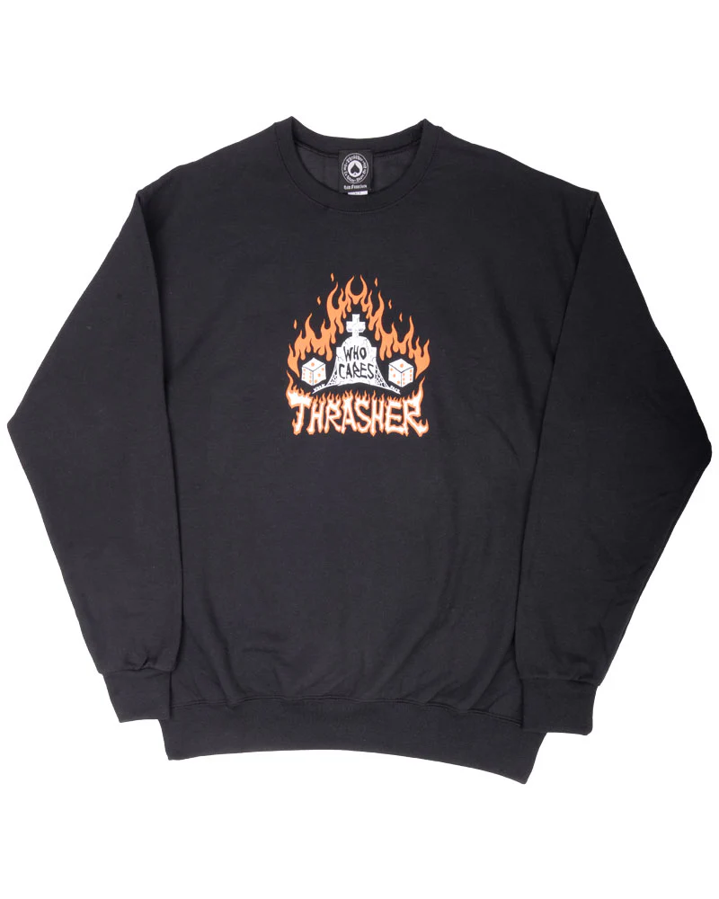 Thrasher Who Cares By Neckface Crew - Black