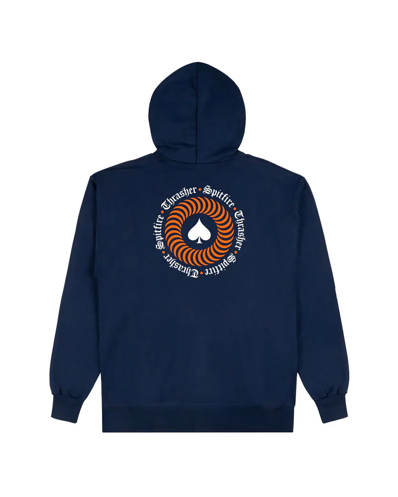 Thrasher X Spitfire The End Oath Hoodie Navy - Image 2