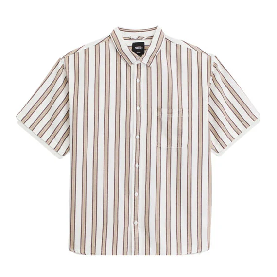 Vans Kids' Lawson Stripe Short Sleeve Shirt White-Potting Soil